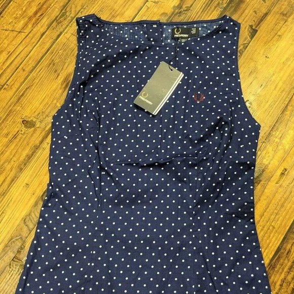Fred Perry Tops - Fred Perry Women's Size 6 Polka Dot Summer Top (G6782), French Navy
